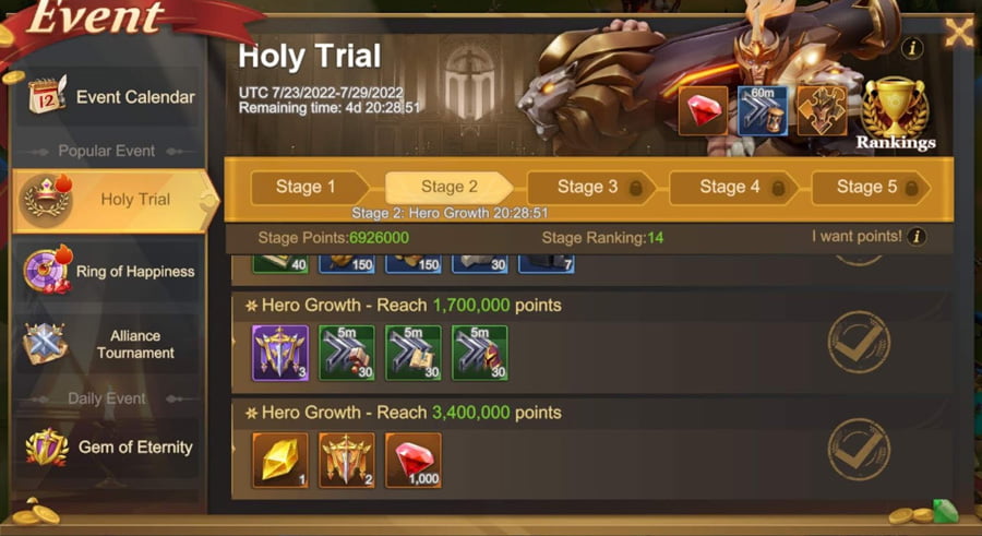 land of empires immortal event holy trial 001