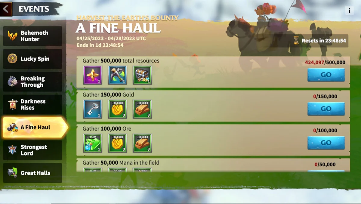 call of dragons event a fine haul
