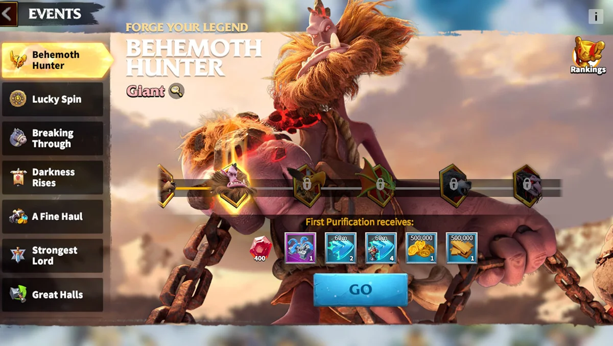 call of dragons event behemoth hunter