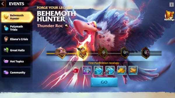 call of dragons event behemoth hunter thunder roc