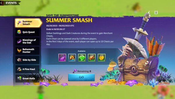 call of dragons event summer smash