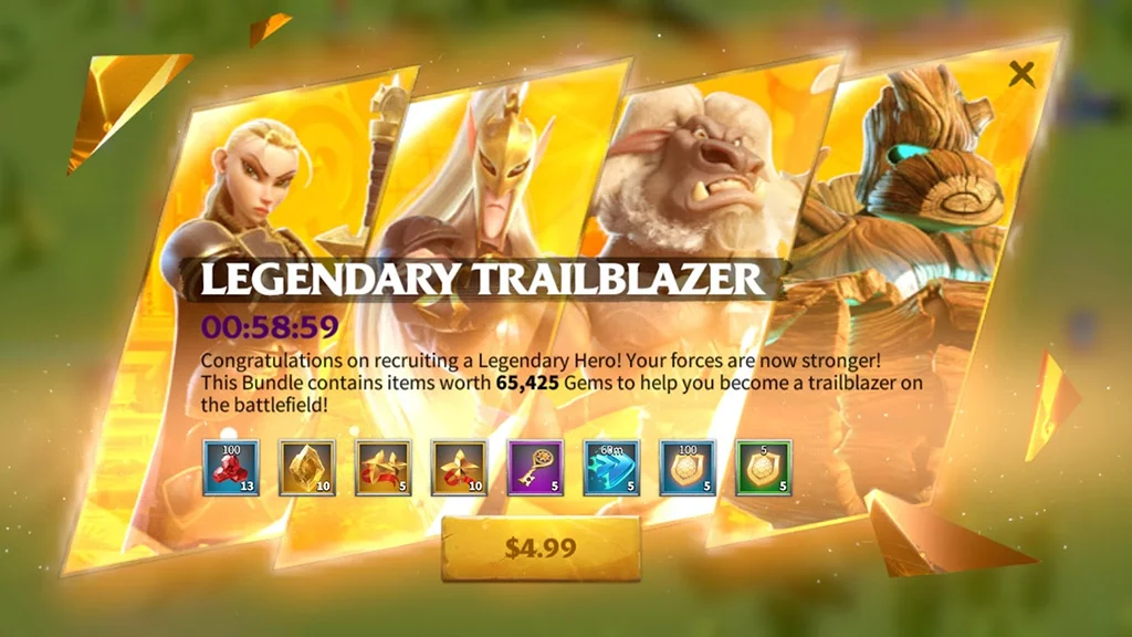 call of dragons spending guide pop up legendary trailblazer