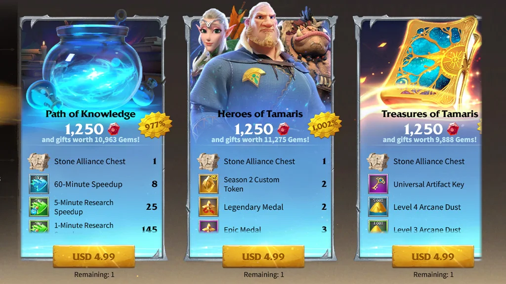 call of dragons spending guide value bundles